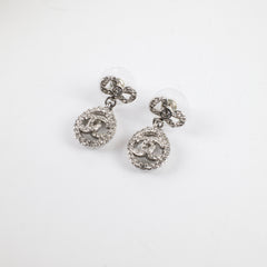 Chanel Crystal Bow Bow Detail Dangle Drop Earrings Costume Jewellery