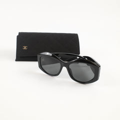 Chanel Oversized Quilt Black Sunglasses