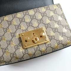 Gucci Small Padlock Bee x GG Supreme Canvas bag