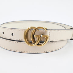 Gucci GG Marmont Thin Belt White Size 100
