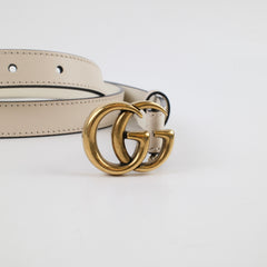 Gucci GG Marmont Thin Belt White Size 100