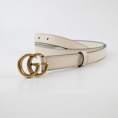 Gucci GG Marmont Thin Belt White Size 100