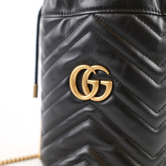 Gucci GG Marmont Mini Bucket Bag Black Calfskin
