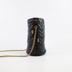 Gucci GG Marmont Mini Bucket Bag Black Calfskin