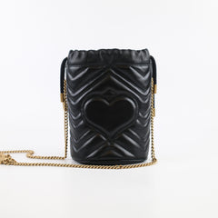 Gucci GG Marmont Mini Bucket Bag Black Calfskin