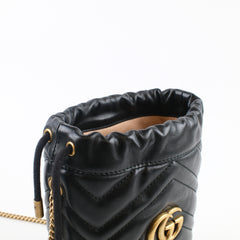 Gucci GG Marmont Mini Bucket Bag Black Calfskin