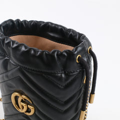 Gucci GG Marmont Mini Bucket Bag Black Calfskin