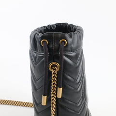 Gucci GG Marmont Mini Bucket Bag Black Calfskin