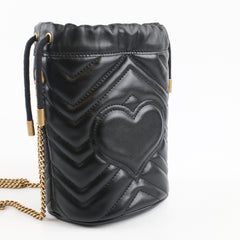 Gucci GG Marmont Mini Bucket Bag Black Calfskin