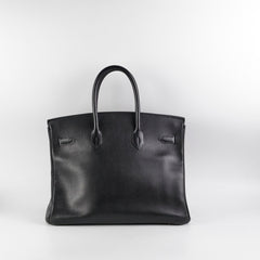 Hermes Birkin 35 Ardennes Black GHW - C Square Stamp