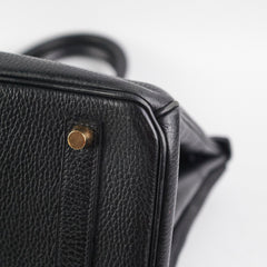 Hermes Birkin 35 Ardennes Black GHW - C Square Stamp