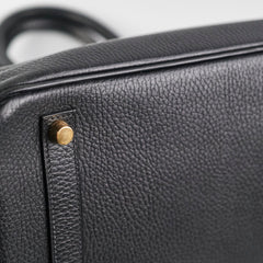 Hermes Birkin 35 Ardennes Black GHW - C Square Stamp