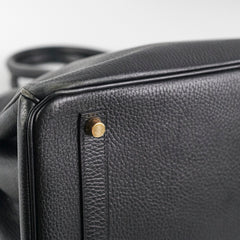 Hermes Birkin 35 Ardennes Black GHW - C Square Stamp