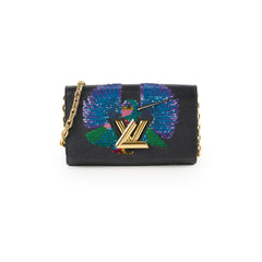 Louis Vuitton Epi Twist Sequins Hummingbird Wallet On Chain Black