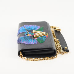 Louis Vuitton Epi Twist Sequins Hummingbird Wallet On Chain Black