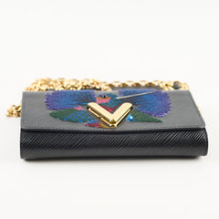 Louis Vuitton Epi Twist Sequins Hummingbird Wallet On Chain Black