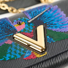 Louis Vuitton Epi Twist Sequins Hummingbird Wallet On Chain Black