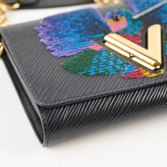 Louis Vuitton Epi Twist Sequins Hummingbird Wallet On Chain Black