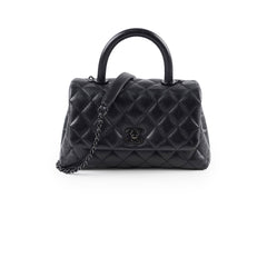 Chanel Coco Handle Caviar Small So Black