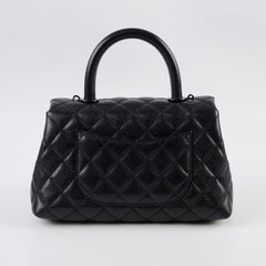 Chanel Coco Handle Caviar Small So Black
