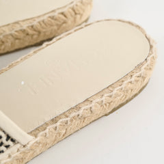 Chanel Woven Espadrilles Mules Black/Beige Size 40