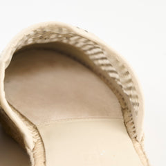 Chanel Woven Espadrilles Mules Black/Beige Size 40
