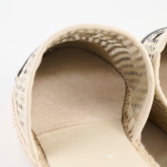 Chanel Woven Espadrilles Mules Black/Beige Size 40