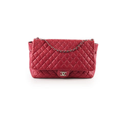 Chanel Quilted Maxi Travel Tote Lambskin Red