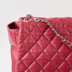 Chanel Quilted Maxi Travel Tote Lambskin Red