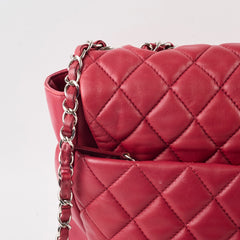 Chanel Quilted Maxi Travel Tote Lambskin Red