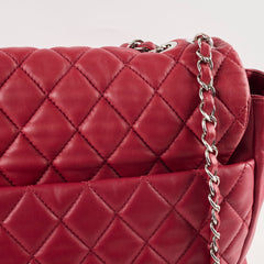Chanel Quilted Maxi Travel Tote Lambskin Red