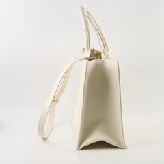 Christian Dior Medium Book Tote Macrocannage Calfskin Ivory