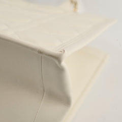 Christian Dior Medium Book Tote Macrocannage Calfskin Ivory