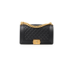 Chanel Caviar Old Medium Boy GHW Black