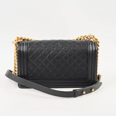 Chanel Caviar Old Medium Boy GHW Black