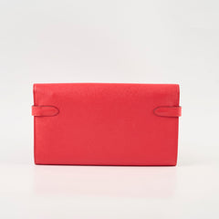 Hermes Kelly Wallet Rouge Tomate (S5) Epsom Gold hardware X Stamp