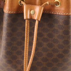 Celine Macadam Canvas Drawstring Bucket Bag Tan