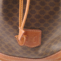 Celine Macadam Canvas Drawstring Bucket Bag Tan