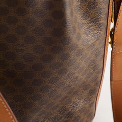 Celine Macadam Canvas Drawstring Bucket Bag Tan