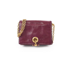 Yves Saint Laurent Mini Muse Burgundy Patent Clutch