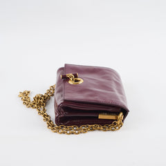 Yves Saint Laurent Mini Muse Burgundy Patent Clutch