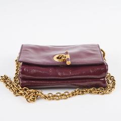 Yves Saint Laurent Mini Muse Burgundy Patent Clutch