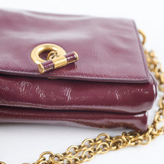Yves Saint Laurent Mini Muse Burgundy Patent Clutch