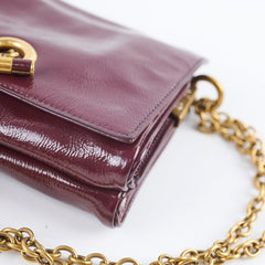 Yves Saint Laurent Mini Muse Burgundy Patent Clutch