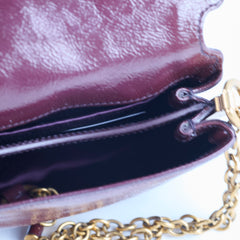 Yves Saint Laurent Mini Muse Burgundy Patent Clutch