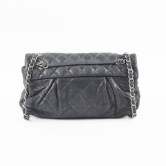 Chanel Chain Around Shiny Leather Messenger Bag Black
