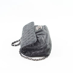Chanel Chain Around Shiny Leather Messenger Bag Black