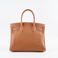Hermes Birkin 30 Gold Togo Palladium HW X Stamp