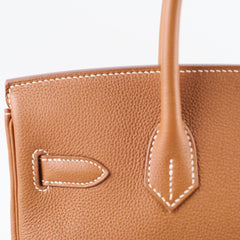 Hermes Birkin 30 Gold Togo Palladium HW X Stamp