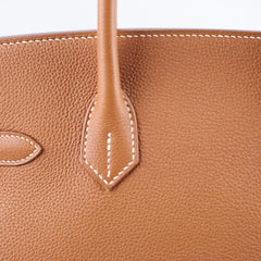 Hermes Birkin 30 Gold Togo Palladium HW X Stamp